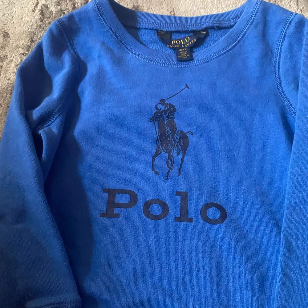 Girls Ralph Lauren blue sweater gently worn size 4T